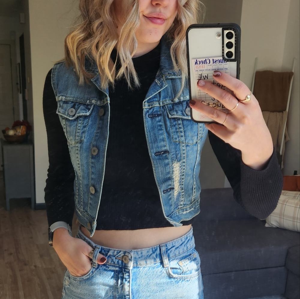 American Eagle Denim Vest